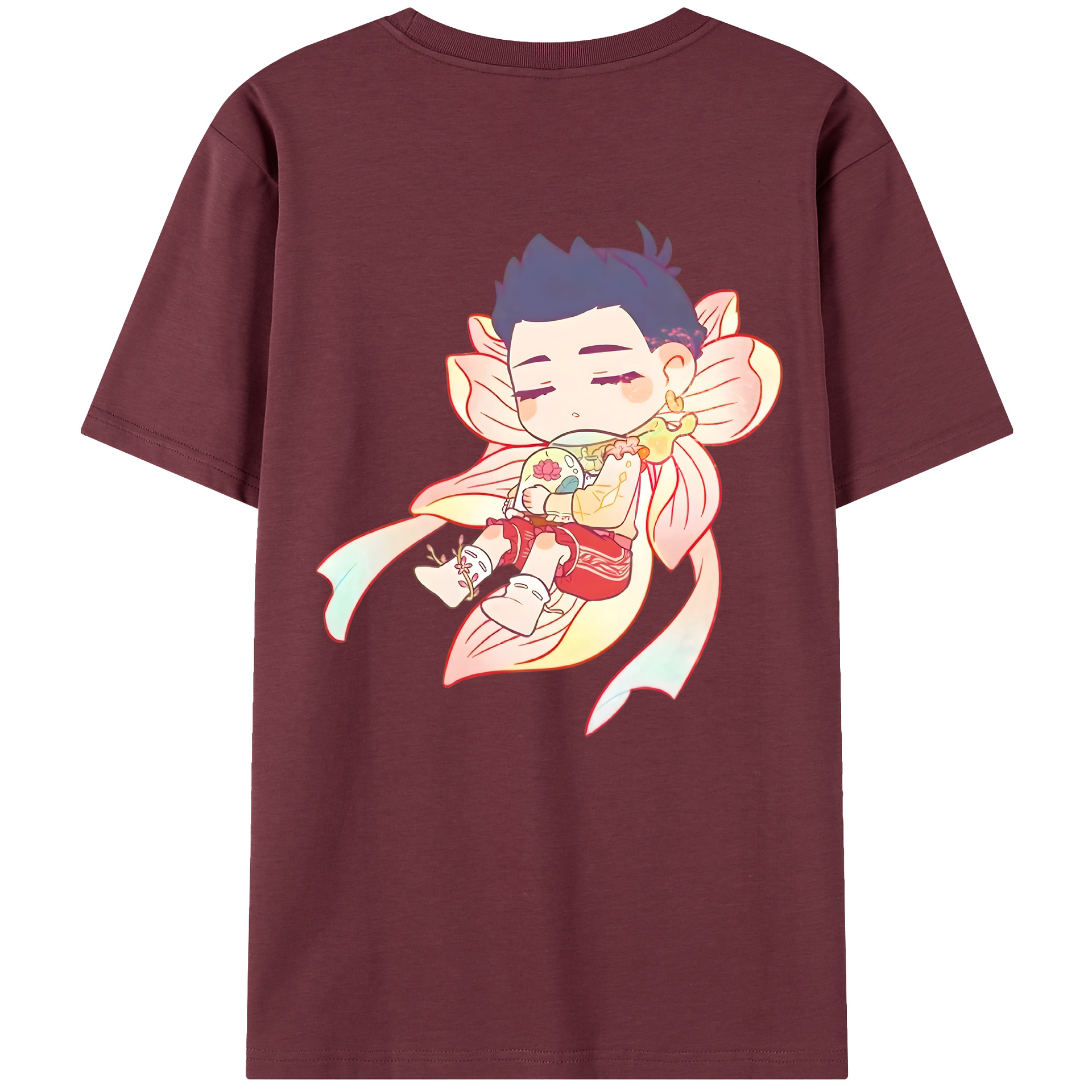 （画像用） Ne Zha 2 ナタ 魔童の大暴れ 綿100％半袖Tシャツ（背面プリント）
